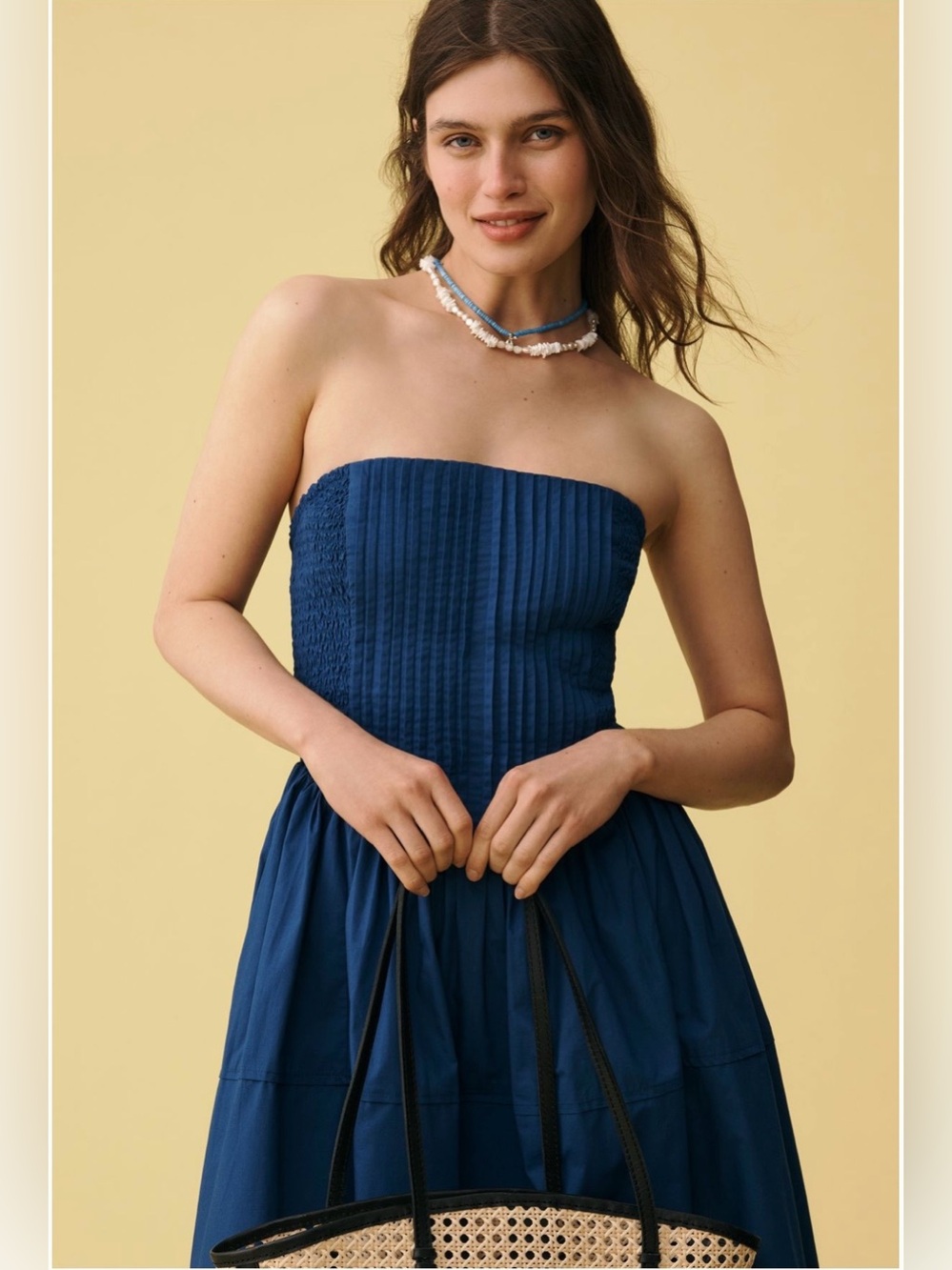 Anthropologie Cotton Poplin Strapless Midi Dress - Small - Picture 3 of 11